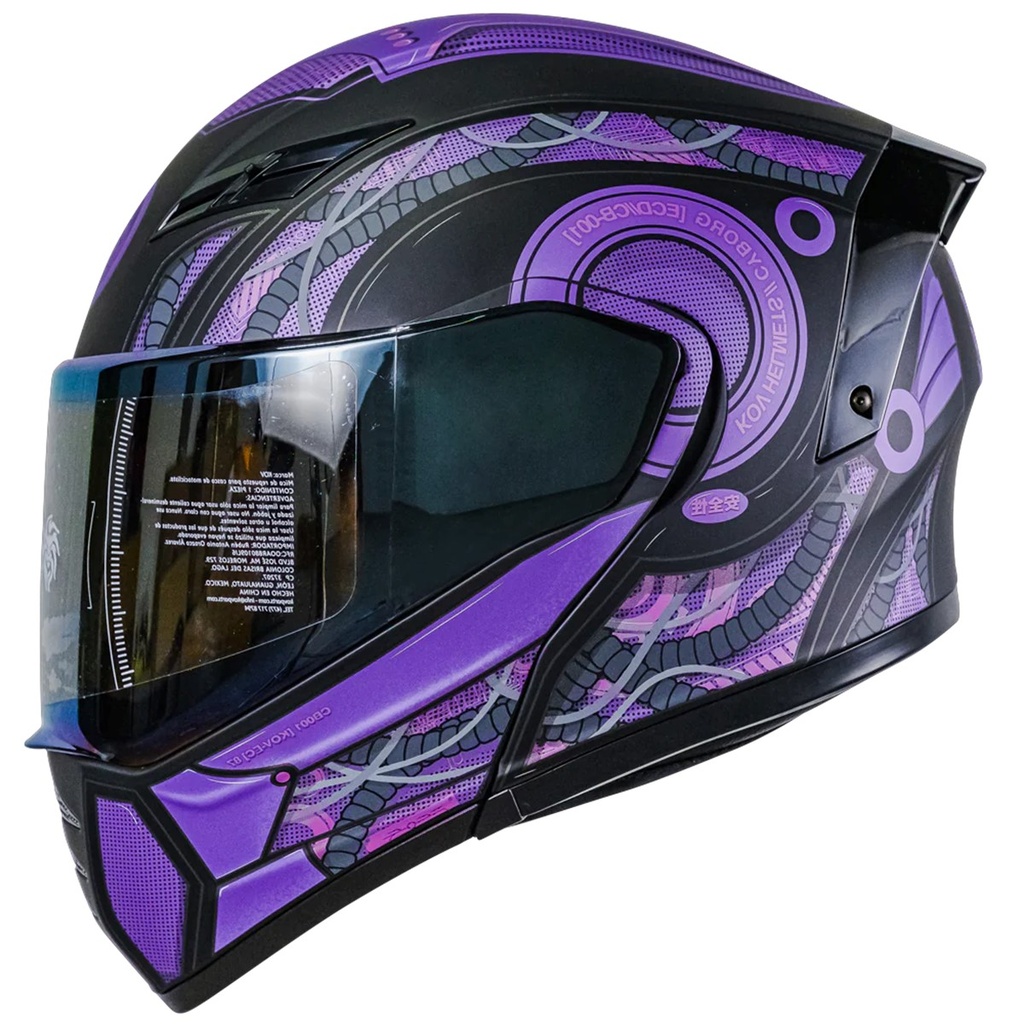 KOV CASCO ESTELAR CYBORG MORADO S | multimoto.mx